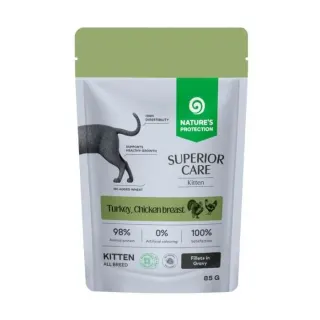 Nature’s Protection Superior Care Kitten Grain Free with Turkey and Chicken Breast Вологий корм для кошенят з індичкою і куркою, 85 г