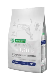 Nature’s Protection Superior Care Hypoallergenic Grain Free Adult All Breeds Сухий гіпоалергенний беззерновий корм для дорослих собак усіх порід з лососем, 1,5 кг