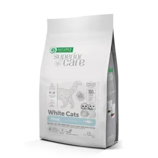 Nature’s Protection Superior Care White Cats Grain Free Herring Сухий беззерновий корм для дорослих котів з білим забарвленням з оселедцем, 1,5 кг