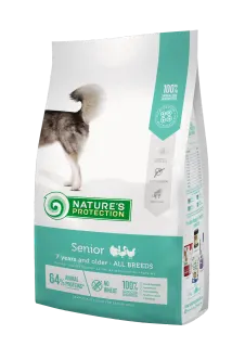 Nature’s Protection Senior All Breed Сухий корм для літніх собак від 7 років усіх порід з м’ясом птиці, 4 кг