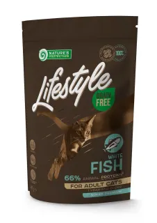 Nature’s Protection Lifestyle Adult White fish Сухий беззерновий корм для котів з білою рибою, 400 г