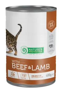 Nature’s Protection Adult cats Beef & Lamb Вологий корм для котів з яловичиною і ягням, 400 г