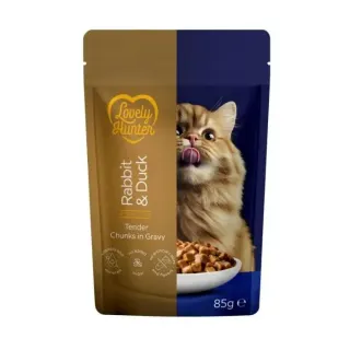 Lovely Hunter Sterilised Adult Cats with Rabbit and Duck Вологий корм для стерилізованих котів з кроликом і качкою, 85 г