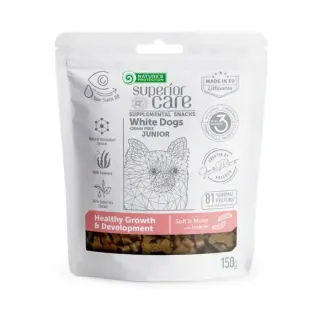 Nature’s Protection Superior Care White Dogs Growth and Development Беззернові ласощі для юніорів із білим забарвленням з протеїном комах, 150 г