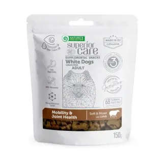 Nature’s Protection Superior Care White Dogs Mobility & Joint Health Беззернові ласощі для дорослих собак із білим забарвленням з ягнятиною, 150 г