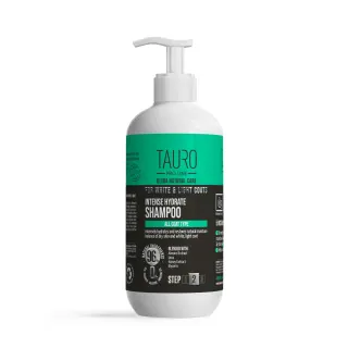 Tauro Pro Line Ultra Natural Care White Coat Intense Hydrate Shampoo Інтенсивно зволожувальний шампунь для собак і котів із білим, світлим забарвленням, 400 мл