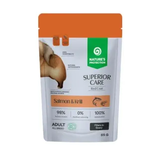 Nature’s Protection Superior Care Red Coat Grain Free Adult Salmon and Krill Вологий корм для собак з рудим забарвленням з лососем і крилем, 85 г