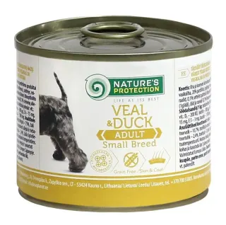 Nature’s Protection Adult Small Breeds Veal & Duck Вологий корм для собак малих порід з телятиною і качкою, 200 г