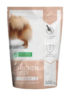 Nature’s Protection Junior Small Breeds Healthy Growth Chicken & Beef Вологий корм для молодих собак малих порід з куркою і яловичиною, 100 г