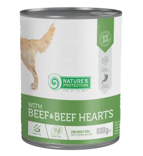 Nature’s Protection Adult Beef & Beef Hearts Вологий корм для собак з яловичиною і яловичим серцем, 800 г
