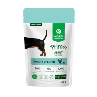 Nature’s Protection Prime Weight Control Adult Dogs Chicken and White Fish Вологий корм для собак для контролю ваги з куркою і білою рибою, 85 г