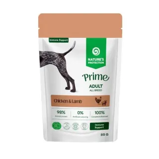 Nature’s Protection Prime Immunity Support Adult Dogs Chicken and Lamb Вологий корм для собак для зміцнення імунітету з куркою і ягням, 85 г
