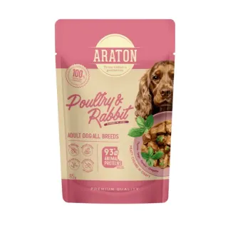 ARATON Adult with Poultry and Rabbit Вологий корм для дорослих собак з м’ясом птиці і кроликом, 85 г