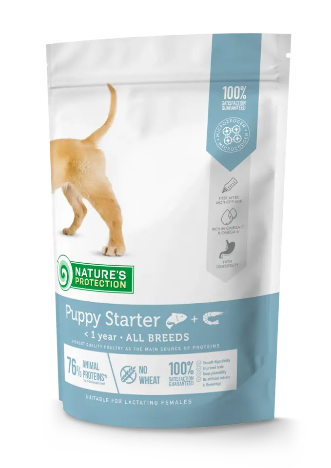 Nature’s Protection Puppy starter All Breeds Сухий корм для цуценят усіх порід з лососем, 500 г