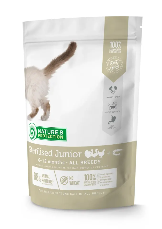 Nature’s Protection Sterilised Junior Сухий корм для кошенят, що ростуть після стерилізації, 400 г