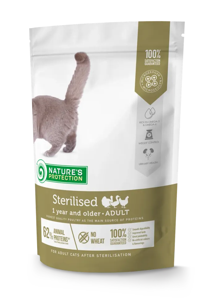 Nature’s Protection Sterilised Сухий корм для стерилізованих котів, 400 г