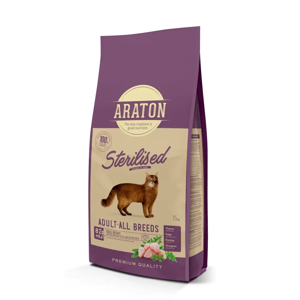 ARATON Sterilised Adult All Breeds Сухий корм для стерилізованих котів 15 кг