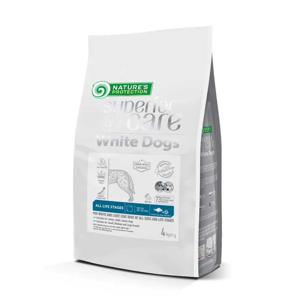 Nature’s Protection Superior Care White Dogs White Fish All Sizes&Life Stages Сухий корм для собак усіх розмірів і стадій життя з білою рибою, 4 кг