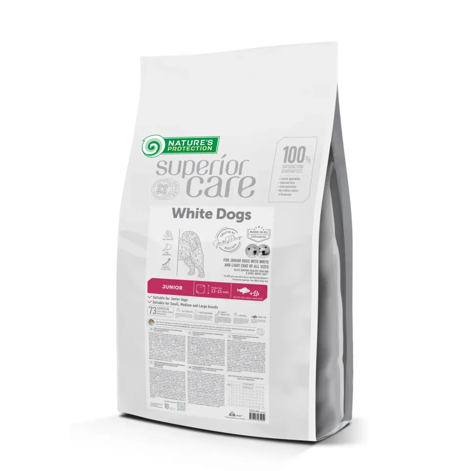 Nature’s Protection Superior Care White Dogs White Fish Junior All Sizes Сухий корм для юніорів усіх розмірів з білою рибою, 10 кг