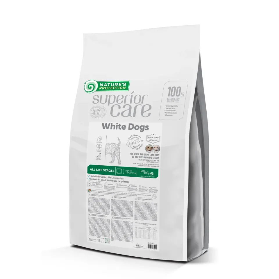 Nature’s Protection Superior Care White Dogs Insect All Sizes&Life Stages Сухий корм для собак усіх розмірів і стадій життя з протеїном комах, 10 кг