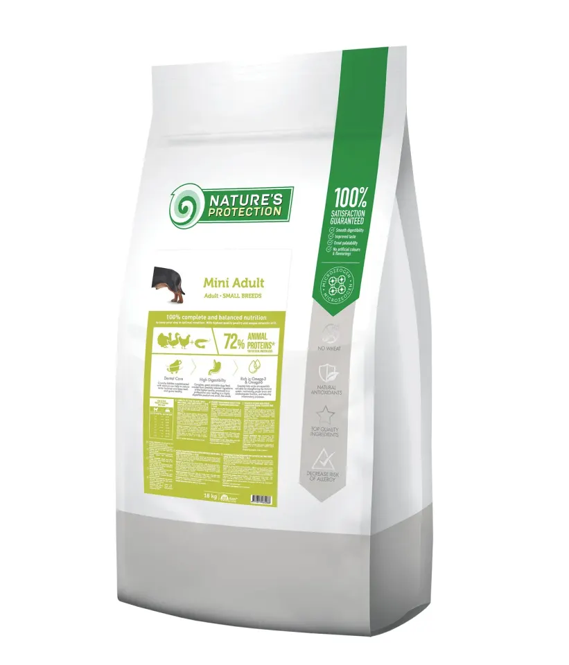 Nature’s Protection Mini Adult Small Breeds Сухий корм для дорослих собак малих порід з м’ясом птиці, 18 кг
