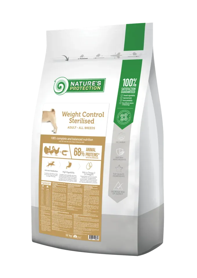 Nature’s Protection Weight Control Sterilised Adult All Breeds Сухий корм для дорослих собак схильних до повноти, після стерилізації, 12 кг