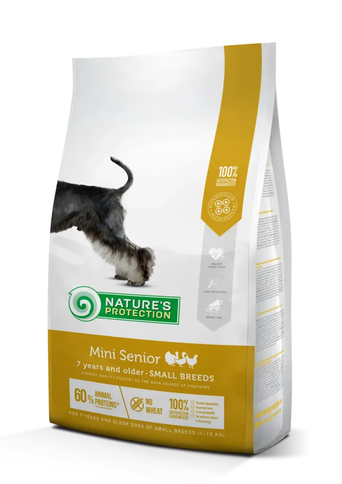 Nature’s Protection Mini Senior Small Breeds Сухий корм для літніх собак від 7 років малих порід з м’ясом птиці, 2 кг