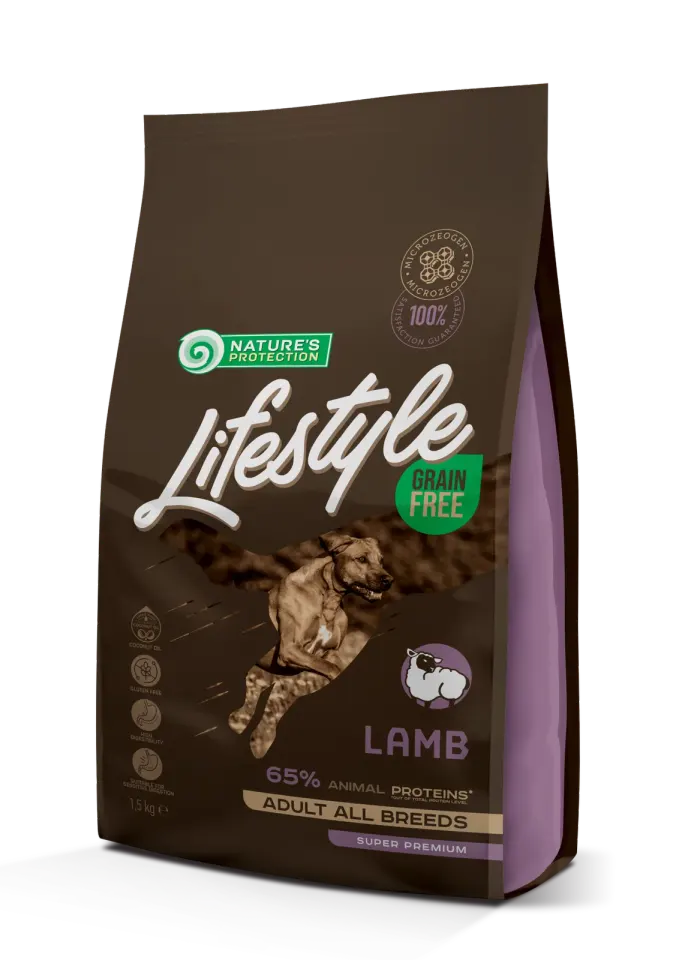 Nature’s Protection Lifestyle Grain Free Lamb Adult All Breeds Сухий беззерновий корм для собак усіх порід з ягням, 1,5 кг