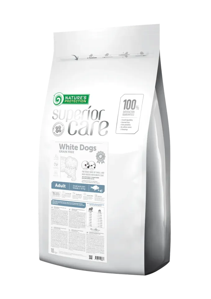 Nature’s Protection Superior Care White Dogs Grain Free White Fish Adult Small Breeds Сухий беззерновий корм для дорослих собак малих порід з білою рибою, 10 кг
