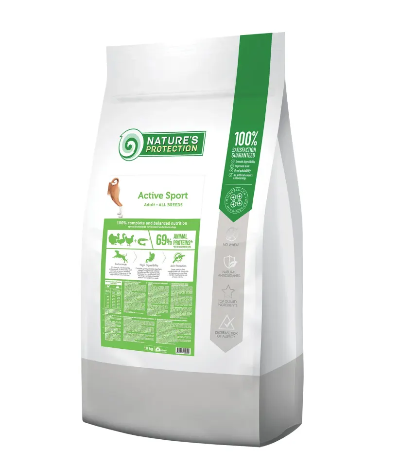 Nature’s Protection Active Sport Adult All Breeds Сухий корм для дорослих спортивних, мисливських та службових собак, 18 кг