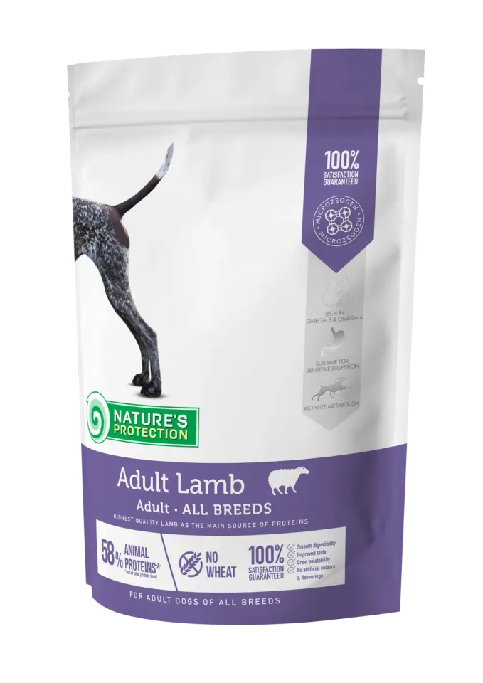 Nature’s Protection Lamb Adult All Breeds Сухий корм для дорослих собак усіх порід з ягням, 500 г