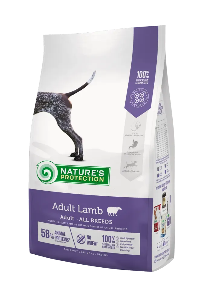 Nature’s Protection Lamb Adult All Breeds Сухий корм для дорослих собак усіх порід з ягням, 4 кг
