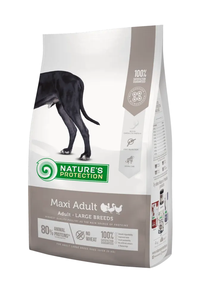 Nature’s Protection Maxi Adult Large Breeds Сухий корм для дорослих собак великих порід з м’ясом птиці, 4 кг