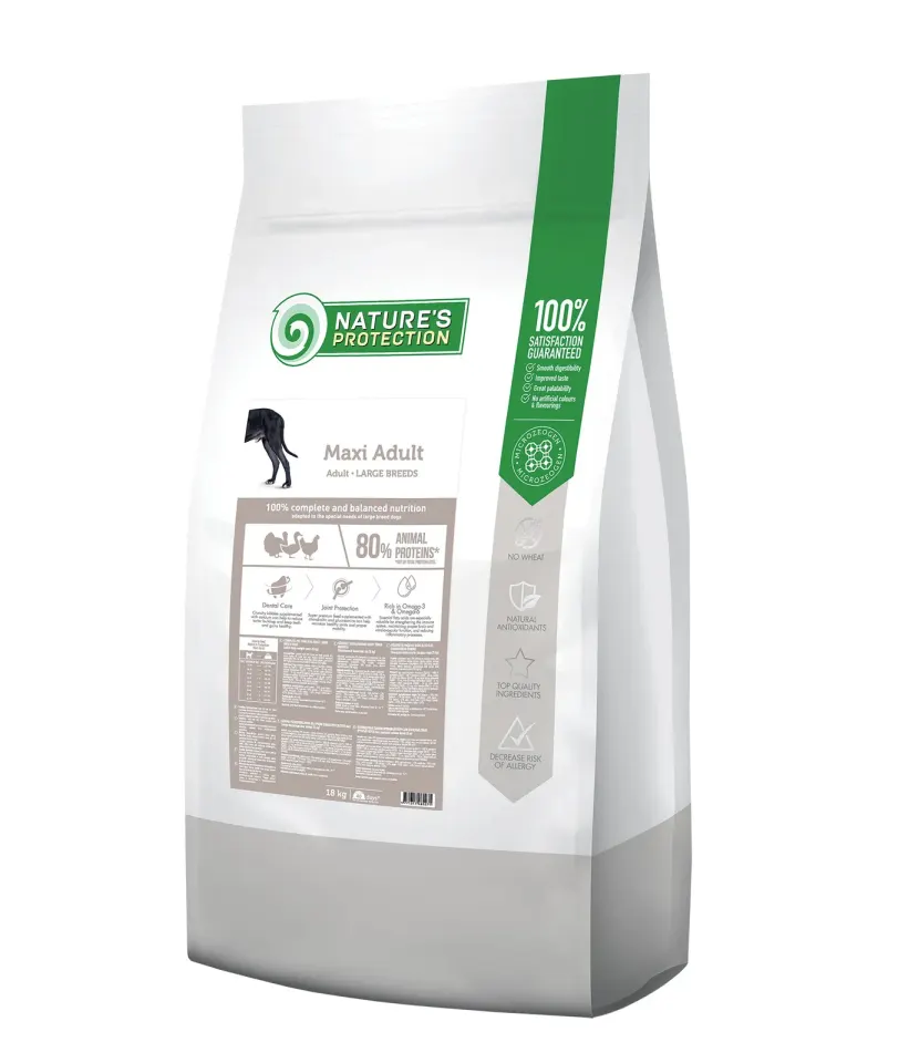 Nature’s Protection Maxi Adult Large Breeds Сухий корм для дорослих собак великих порід з м’ясом птиці, 18 кг