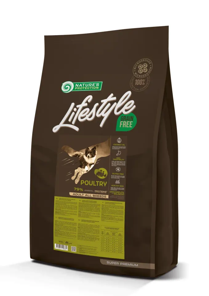 Nature’s Protection Lifestyle Grain Free Poultry Adult All Breeds Сухий беззерновий корм для собак усіх порід з м’ясом птиці, 10 кг