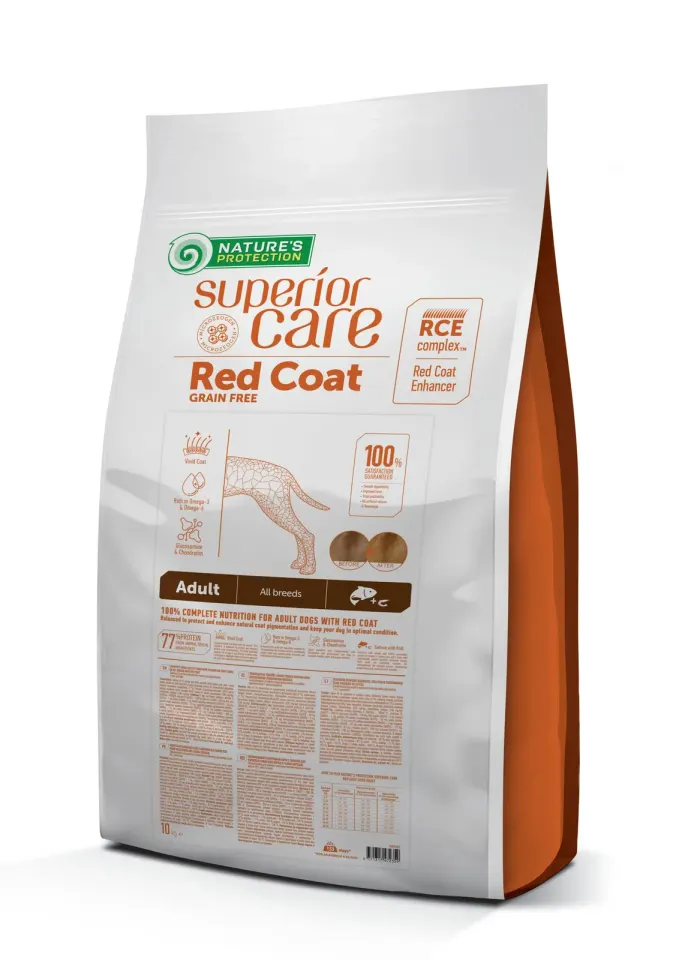 Nature’s Protection Superior Care Red Coat Grain Free Salmon Adult All Breeds Сухий беззерновий корм для дорослих собак усіх порід з рудим забарвленням з лососем, 10 кг