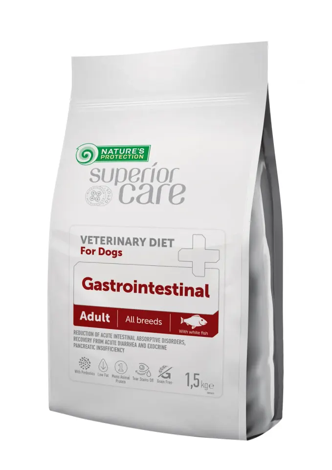 Nature’s Protection Superior Care Veterinary Diet Gastrointestinal White Fish Adult All Breeds Сухий беззерновий корм для собак при захворюваннях ШКТ з білою рибою, 1,5 кг