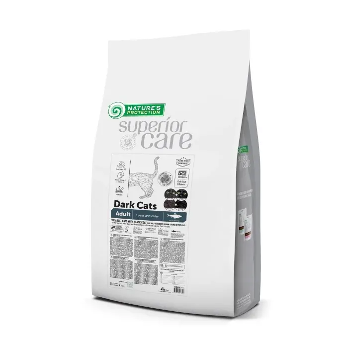 Nature’s Protection Superior Care Dark Cats Grain Free Herring Сухий беззерновий корм для дорослих котів з темним забарвленням з оселедцем, 7 кг