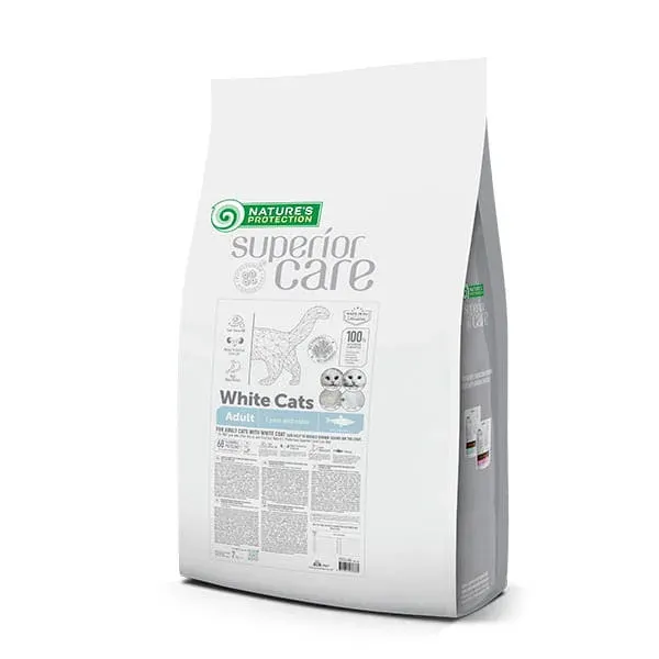 Nature’s Protection Superior Care White Cats Grain Free Herring Сухий беззерновий корм для дорослих котів з білим забарвленням з оселедцем, 7 кг