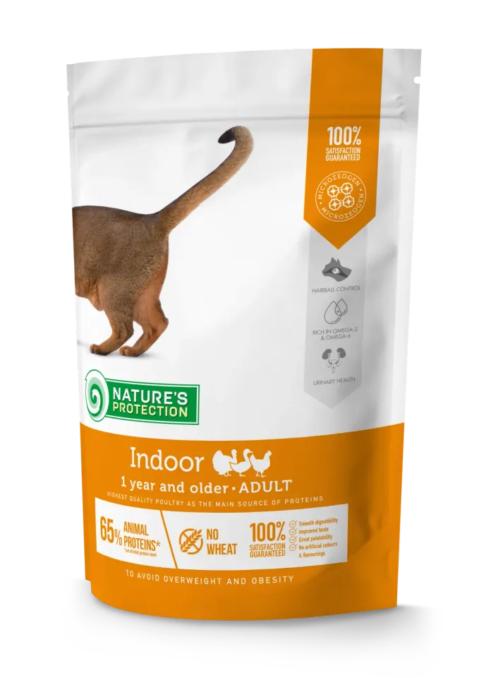 Nature’s Protection Indoor Сухий корм для дорослих хатніх котів, 400 г