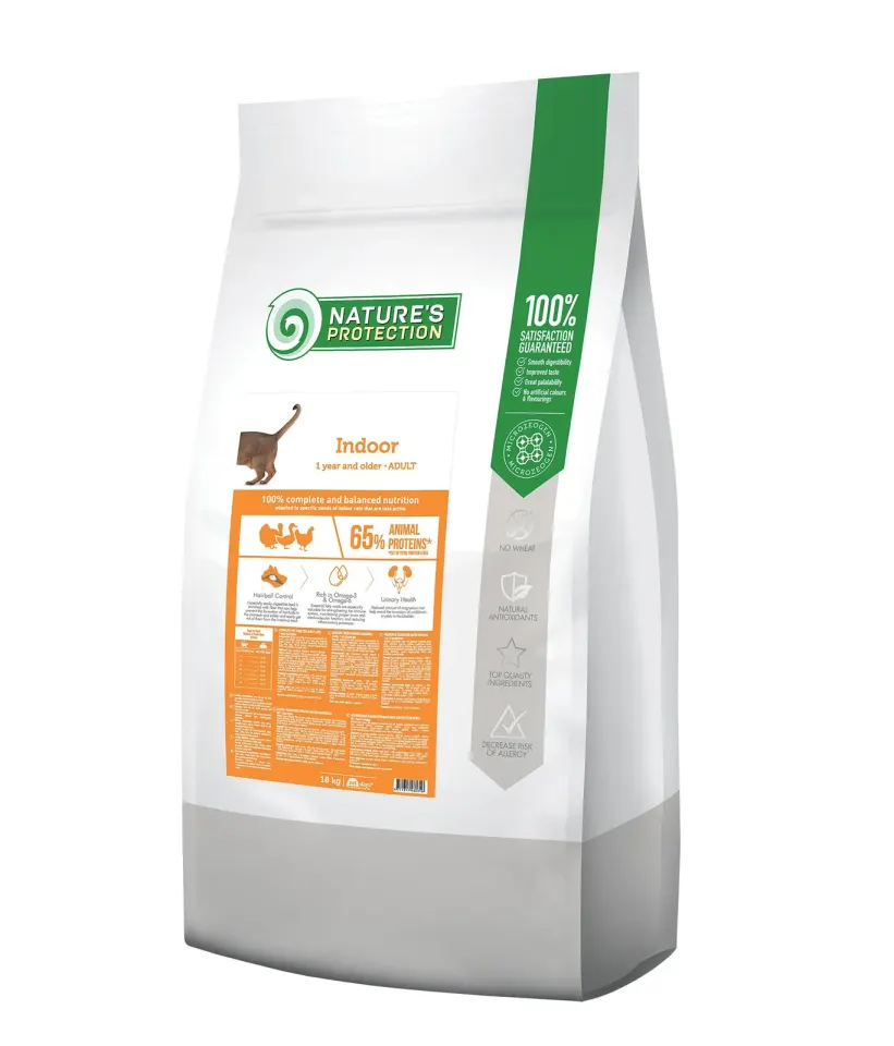 Nature’s Protection Indoor Сухий корм для дорослих хатніх котів, 18 кг