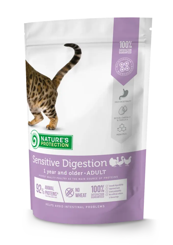 Nature’s Protection Sensitive Digestion Сухий корм для дорослих котів з чутливим травленням, 400 г