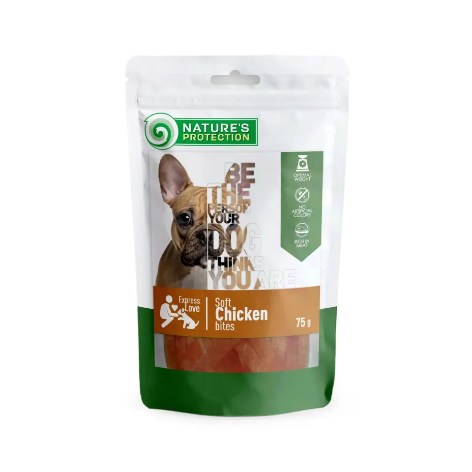 Nature’s Protection Chicken bites Ласощі для собак снеки з курки, 75 г