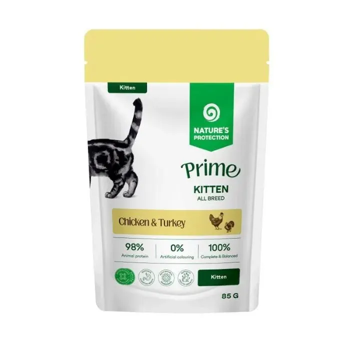 Nature’s Protection Prime Kitten Chicken and Turkey Вологий корм для кошенят з куркою та індичкою, 85 г