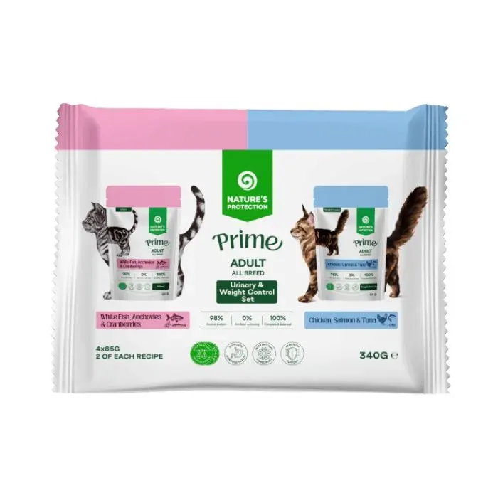 Nature’s Protection Prime Multiple Functions Cats Set Adult Сет вологого корму для котів, 4x85 г