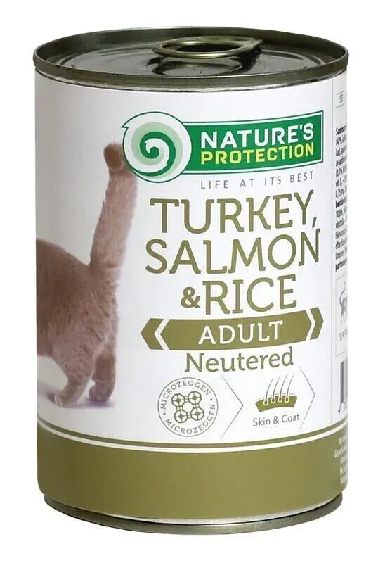 Nature’s Protection Adult cats Neutered Turkey, Salmon & Rice Вологий корм для стерилізованих котів з індичкою, лососем і рисом, 400 г
