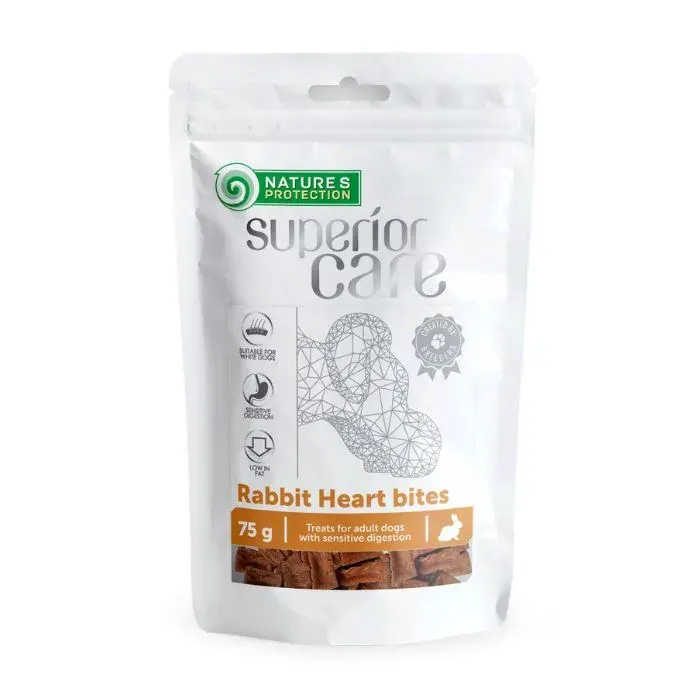 Nature’s Protection Superior Care Rabbit Heart Bites Ласощі для собак серце кролика шматочками з куркою, 75 г