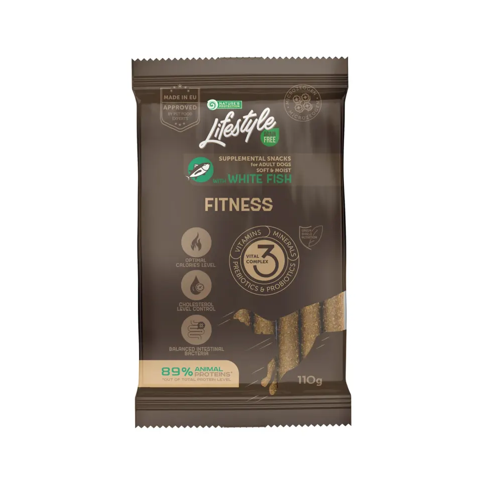 Nature’s Protection Lifestyle Grain Free White fish Fitness Беззернові ласощі для собак з білою рибою, 110 г