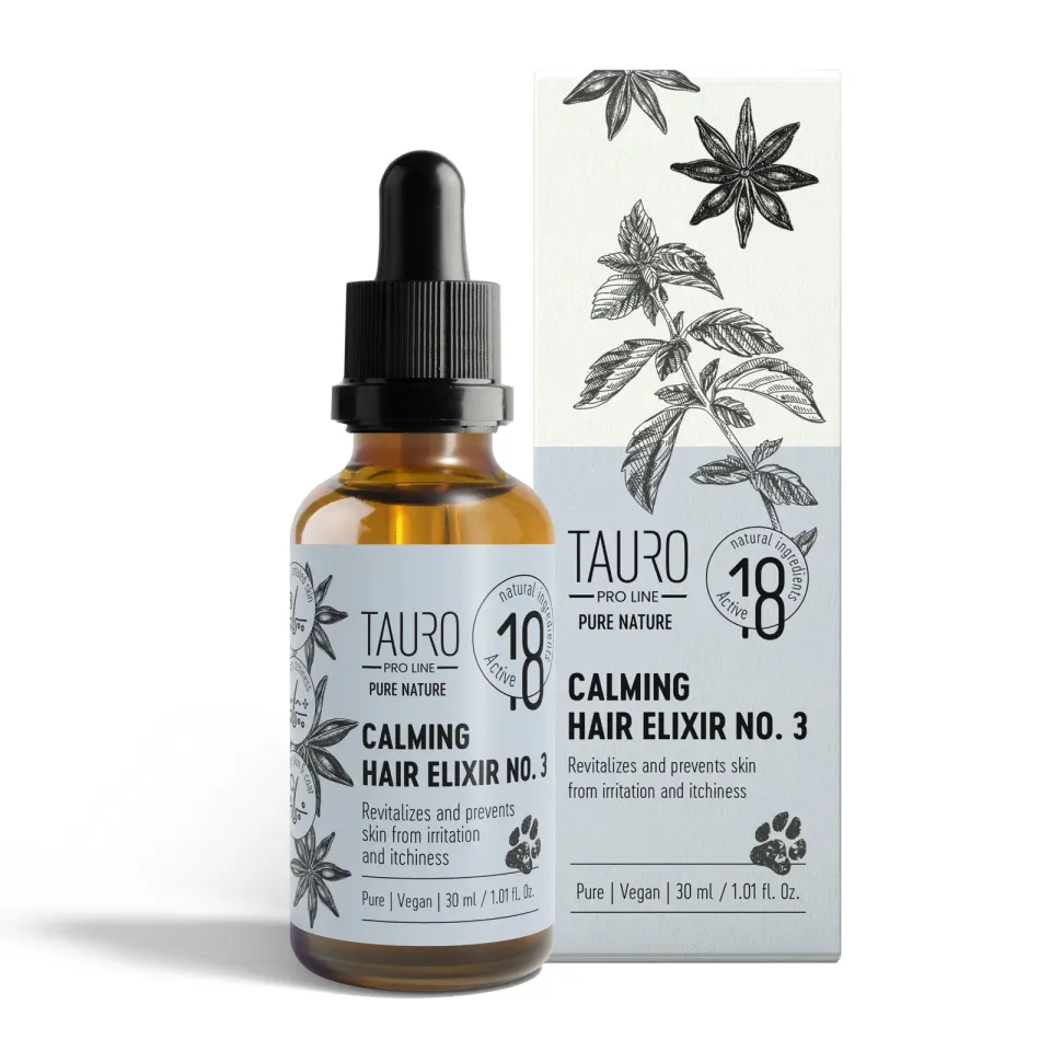Tauro Pro Line Pure Nature Calming Hair Elixir No.3 Заспокійливий еліксир для шкіри та шерсті собак і котів, 30 мл