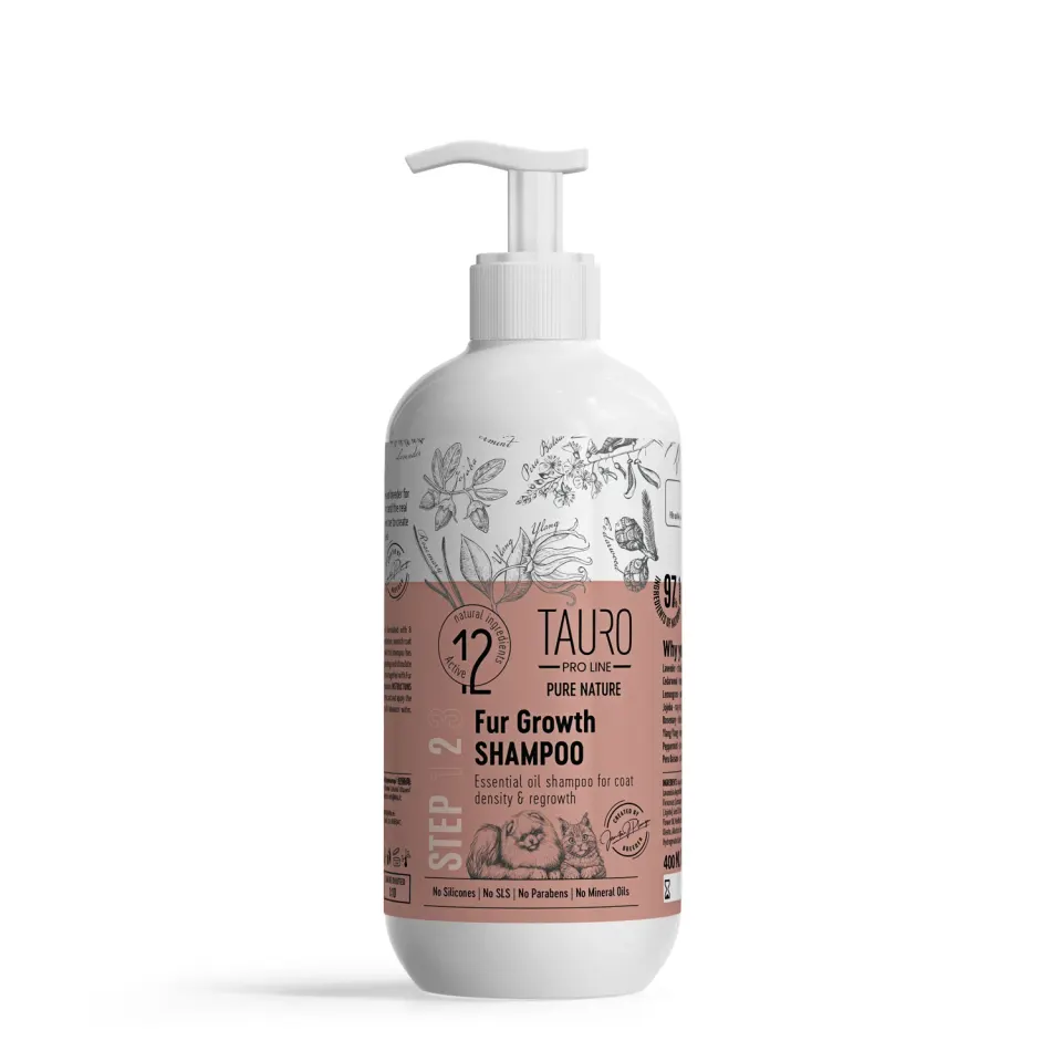 Tauro Pro Line Pure Nature Fur Growth Shampoo Шампунь для стимуляції росту шерсті собак і котів, 400 мл